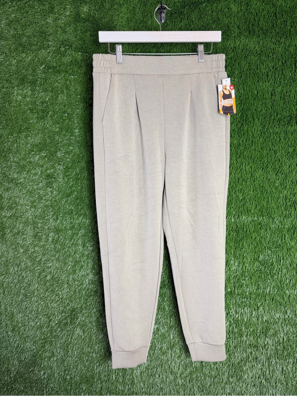 Avia Light Beige Women's Jogger Pants with Elastic Waistband